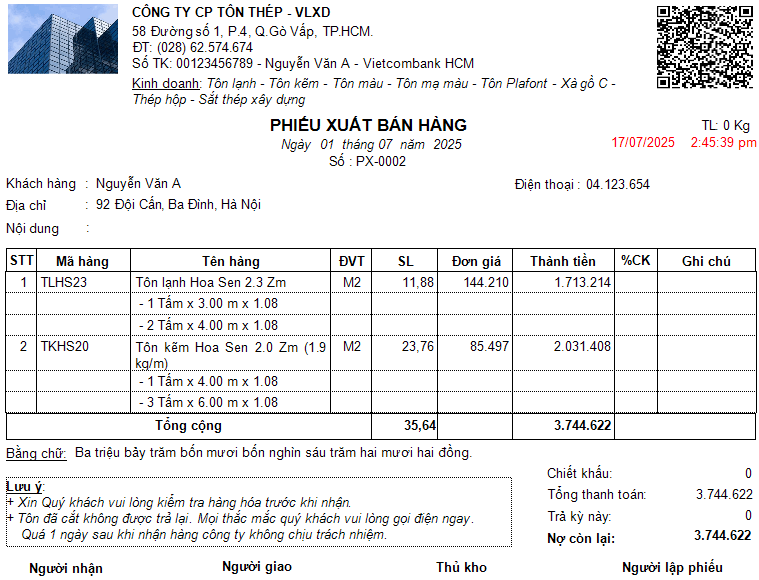 Phần mềm quản lý bán hàng DMS-VLXD